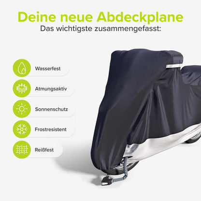 VELMIA Motorrad Abdeckplane – 300° Hitzeschutz, Winterfest