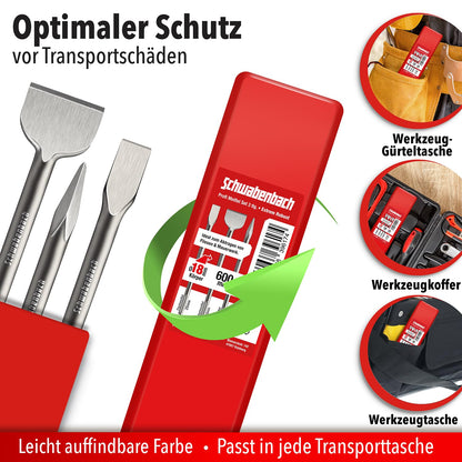 SCHWABENBACH SDS Max Meissel Set 600mm, 3-teilig, für Bohrhammer