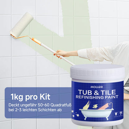 Mollor Badewannenlack weiss 1 kg, Fliesenfarbe Reparaturset
