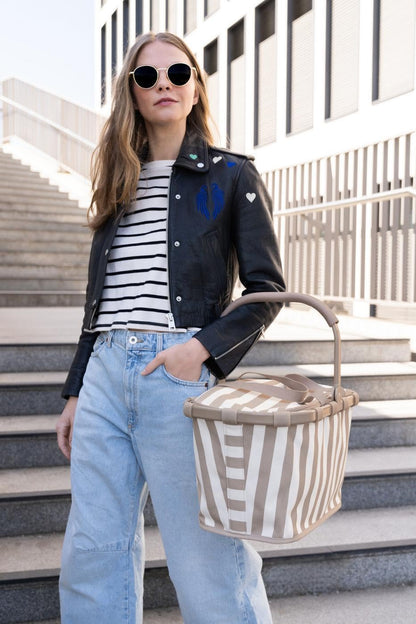 reisenthel carrybag summerstripes coffee Einkaufskorb 22 l