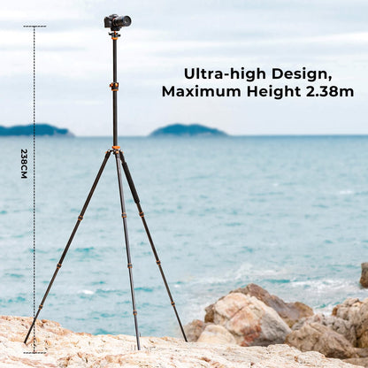 K&F Concept T254A8 Kamerastativ 238CM mit 90° Mittelsäule