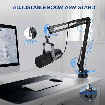 FDUCE SL40+ Dynamisches USB/XLR Mikrofon – Galgenarmständer Set