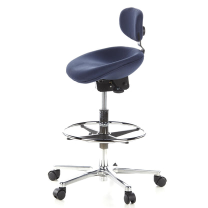 hjh OFFICE 608310 Arbeitsstuhl hoch – Stoff Blau