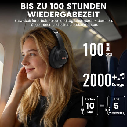 1Mii Y8+ Kopfhörer Over-Ear mit Hybrid ANC, Bluetooth 6.0, Schwarz