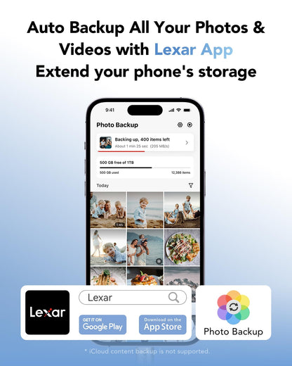 Lexar ES5 Tragbare SSD 2TB – 2.000 MB/s USB 3.2 Gen2x2