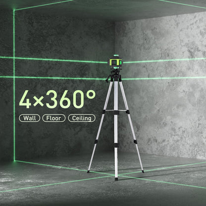Weytoll Kreuzlinienlaser 4x360° mit Stativ, selbstnivellierend, grün