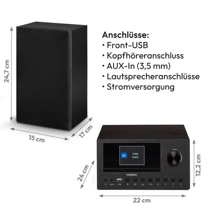 MEDION P85003 Micro Audio System – Internetradio DAB+ Bluetooth