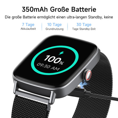 AEAC Smartwatch mit Telefonfunktion, 1,85 Zoll HD, IP68 wasserdicht