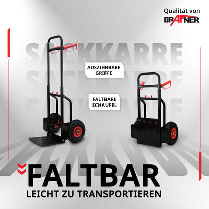 Grafner Sackkarre klappbar ausziehbar – 200kg Luftbereifung
