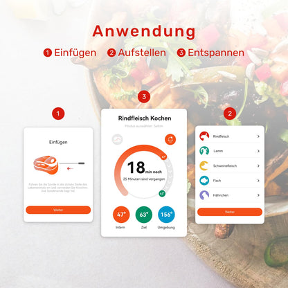 Meatmeet S Pro Fleischthermometer kabellos mit Bluetooth, 6 Sensoren