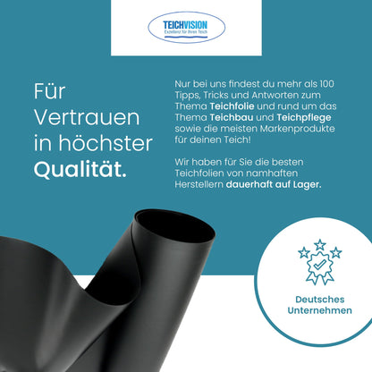 TeichVision PVC Teichfolie schwarz 0,5 mm 4 x 3 m UV-stabil
