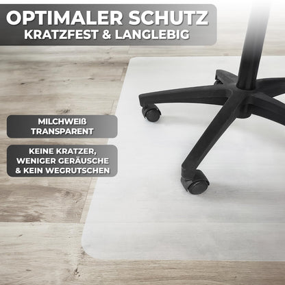 Königwerk Bodenschutzmatte Bürostuhl 118 x 145 cm, milchweiss