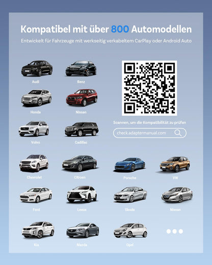 OTTOCAST Mini Edge 2025 Upgraded – 2-in-1 Kabelloser CarPlay & AA Adapter