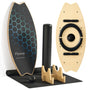 Flycoop Balance Board Set aus Birkenholz mit Rolle und Ball, rutschfeste Oberfläche
