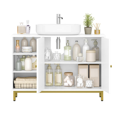 Hzuaneri Waschbeckenunterschrank Badezimmer Weiss BC09803G