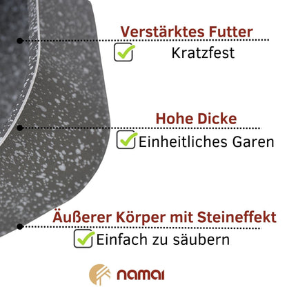 NAMAI Auflaufform Set 3-teilig, Aluminium, antihaftbeschichtet
