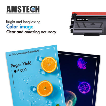 Amstech TN-3480 Toner kompatibel für Brother, schwarz, 2er-Pack