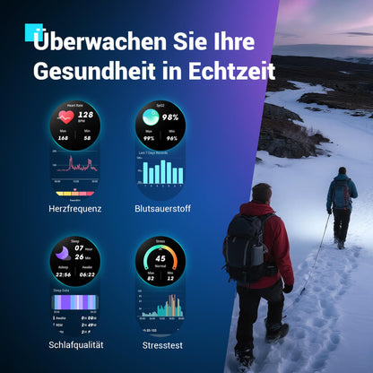 Blackview W50 Pro Smartwatch Herren, 100 Tage Akku, Kompass, IP68
