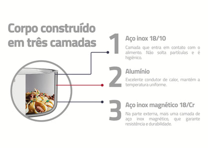 Tramontina Grano Bratpfanne – Edelstahl Induktion Ø 30 cm