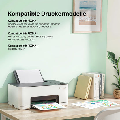 WISETA PG-540 XL CL-541 XL Tintenpatronen Multipack für Canon Pixma, je eine Schwarz- und eine Farbpatrone