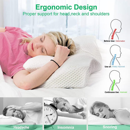 Elviros Nackenstützkissen Memory Foam, ergonomisch, 64 x 38 cm