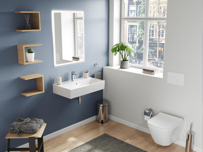 Aqua Bagno Eckiges Design Handwaschbecken Keramik 60x42 cm