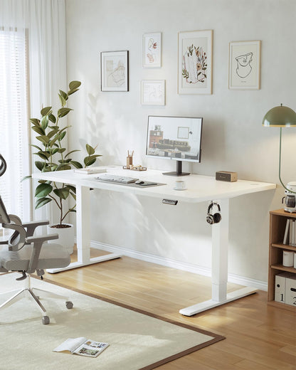 JUMMICO Steh-Sitz Schreibtisch Elektrisch - 160x70cm Weiss USB