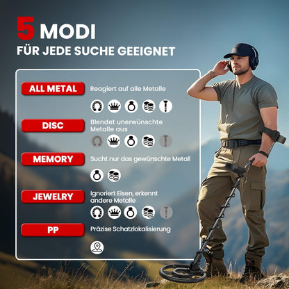 DR.ÖTEK Metalldetektor Profi Set – Wasserdicht mit Schaufel