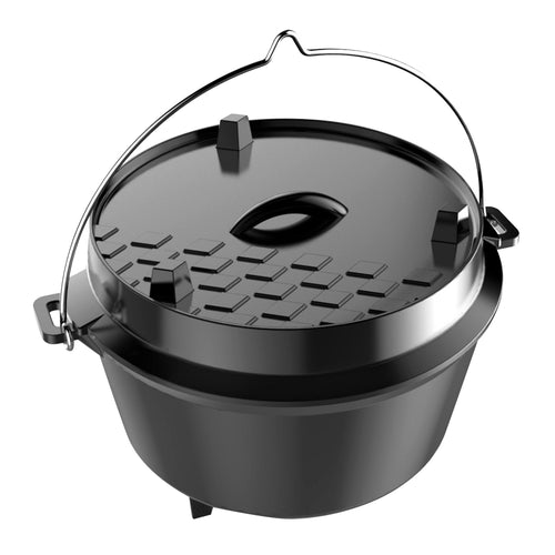 tepro Dutch Oven Gusseisen – Grösse L Matt Emailliert. Runder Gusseisentopf mit Deckel zum Kochen und Schmoren von Speisen.