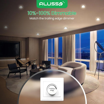 ALUSSO LED Einbaustrahler Dimmbar 68mm IP44 - 12er Set