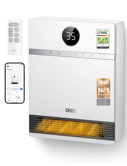 Dreo Smart Wandkonvektor 2000 W mit Thermostat und Fernbedienung