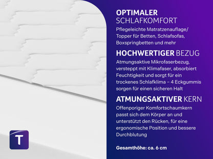 Traumnacht orthopädischer Matratzentopper 90x200 cm Kaltschaumkern