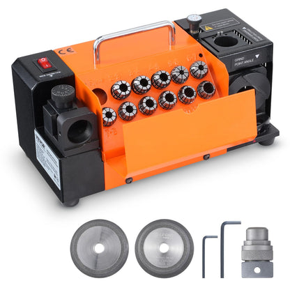 VEVOR Bohrerschleifer MR-13B Schärfmaschine 3-13mm verstellbar, kompakt, blau, schärft Spiralbohrer 3-13mm präzise.