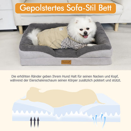 Nepfaivy Orthopädisches Hundebett für grosse Hunde 111x80x17cm