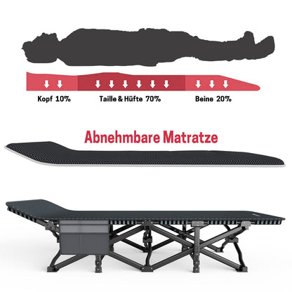ATORPOK Faltbares Feldbett – Campingliege Klappbar bis 200 kg