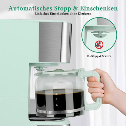 Taylor Swoden Filterkaffeemaschine mit Timer, 1,5 L, 12 Tassen, Grün