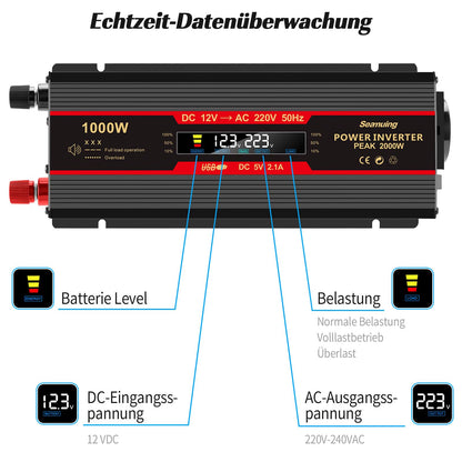 Seamuing 2000W Wechselrichter 12V auf 230V für Auto LKW
