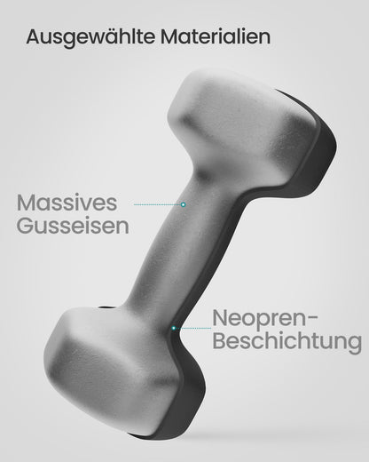 SONGMICS Kurzhanteln 2er Set, 2 x 6 kg, Hexagon, Neopren, schwarz