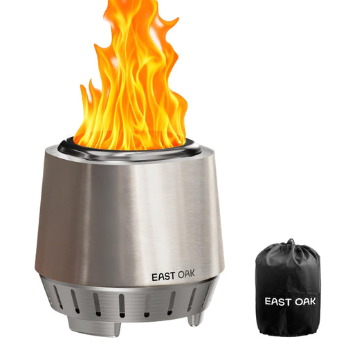 EAST OAK Tisch-Feuerschale Rauchfrei - Tragbar Edelstahl Ø22.1cm