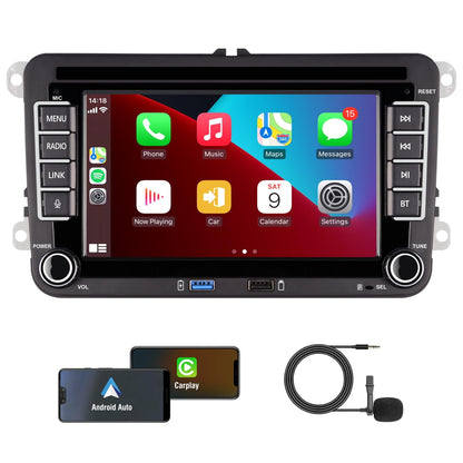 KTTCORLP Linux Autoradio Carplay Android Auto - 7 Zoll VW Golf 5 6. Schwarzes 7-Zoll-Display für Navigation & Smartphone-Integration in VW Golf 5/6.