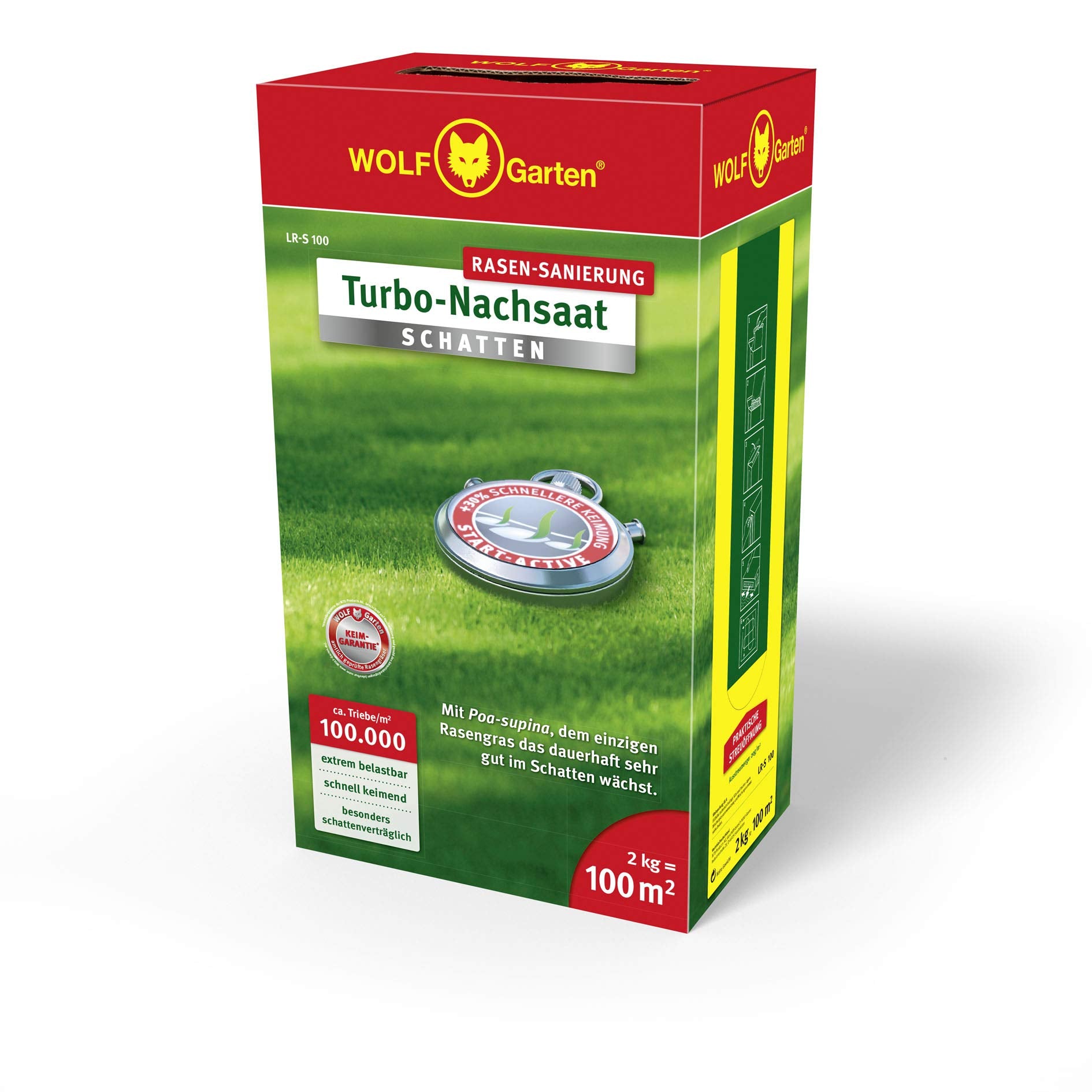 WOLF-Garten Turbo-Nachsaat Schatten L-RS 100 Rasensamen für 100 m²
