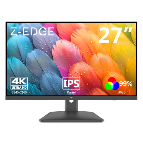 Z-Edge 27 Zoll 4K UHD IPS LED Monitor (3840x2160) - Schwarz. Schwarzer Monitor zur präzisen Anzeige hochauflösender Bildinhalte.