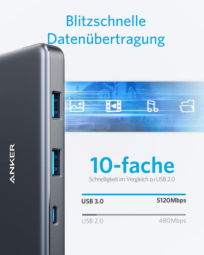 Anker 341 USB-C Hub 7-in-1 mit 4K HDMI und 85W Power Delivery
