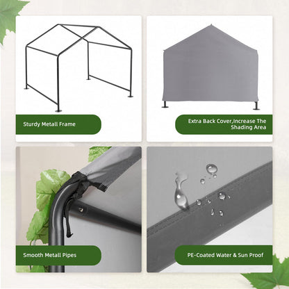 A.FATI Outdoor Hundehütte für grosse Hunde - 120x120x100 cm Grau