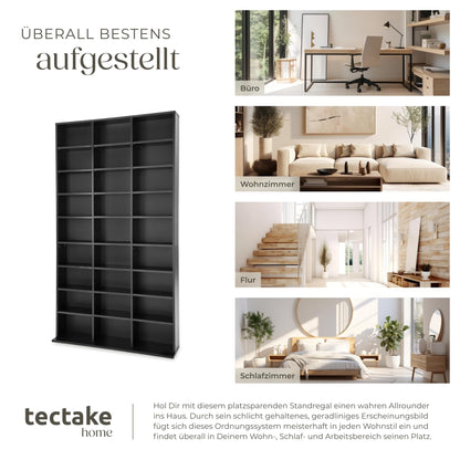 tectake Aufbewahrungsregal Offenes Standregal – schwarz
