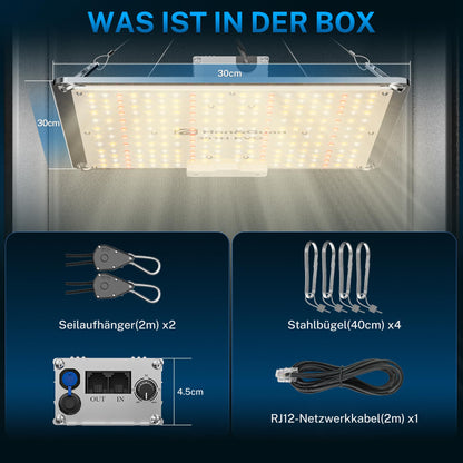 Hon&Guan Grow Lampe LED 100W - Vollspektrum Pflanzenlampe