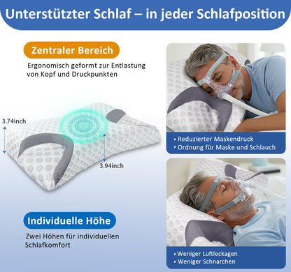 Hypuno CPAP Kissen, Memory Foam Nackenstützkissen für Seitenschläfer