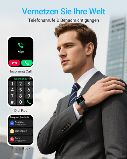 Fitpolo IDW28 Smartwatch mit Telefonfunktion und 1,85-Zoll-HD-Display