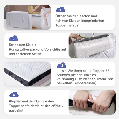 Amazon Basics Gel-Schaum Topper - 90x200cm, 7cm Höhe