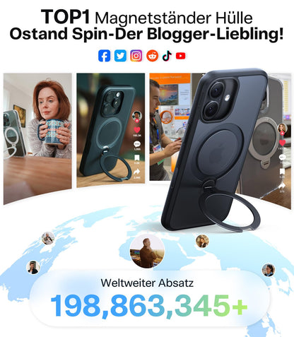 TORRAS Ostand Q3 Spin Hülle für iPhone 17 mit 360° MagSafe Ständer